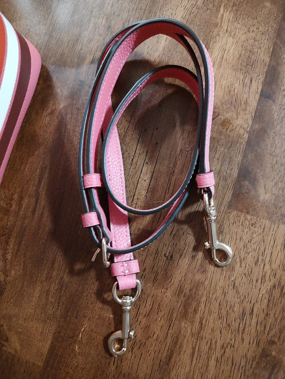 Coach Pink Pebbled Leather Shoulder Bag with Stripe Trim